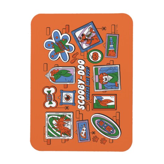 Scooby-Doo Wall of Halloween Picture Frames マグネット (縦)