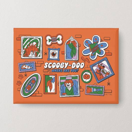 Scooby-Doo Wall of Halloween Picture Frames 缶バッジ (正面)