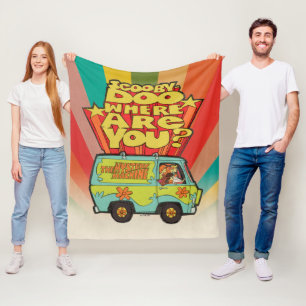 Scooby-Doo   "Where Are You?" Retro Cartoon Van フリースブランケット