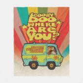 Scooby-Doo | "Where Are You?" Retro Cartoon Van フリースブランケット (正面)