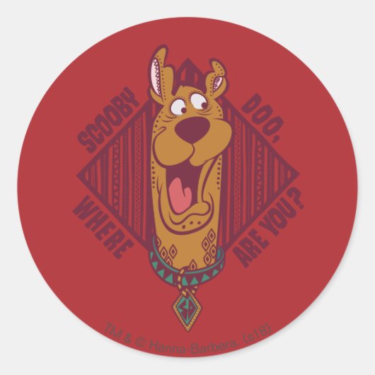 Scooby-Doo Where You Tribal Graphic ラウンドシール (正面)