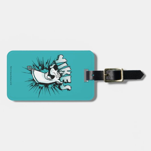 Scooby-Doo "Yikes!" ハーフトーンのグラフィック ラゲッジタグ (正面横)