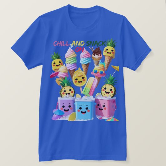 Scoop, Sip, Smile – 夏のごちそうTシャツ Tシャツ (デザイン正面)
