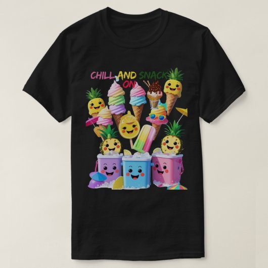 Scoop, Sip, Smile – Summer Treats Tee Tシャツ (デザイン正面)