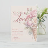 Scooped Up by Love Bridal Shower Invitation, Blush 招待状 (スタンド正面)