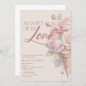 Scooped Up by Love Bridal Shower Invitation, Blush 招待状 (正面/裏面)