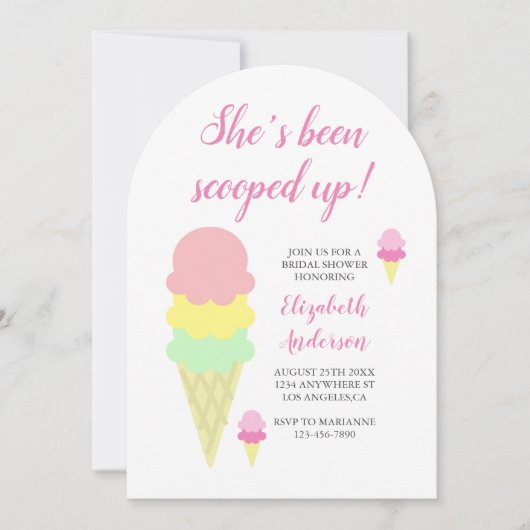 Scooped Up Ice Cream Bridal Shower Invitation 招待状 (正面)