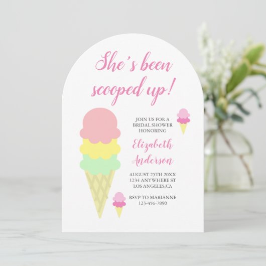 Scooped Up Ice Cream Bridal Shower Invitation 招待状 (スタンド正面)