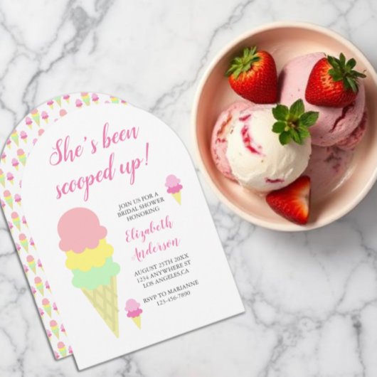 Scooped Up Ice Cream Bridal Shower Invitation 招待状