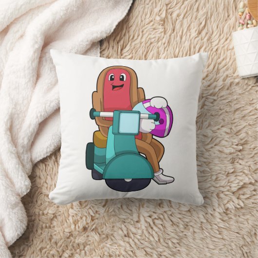 Scooterとのバイクもしくは自転車に乗る人としてのホットドッグ.PNG クッション (ブランケット)