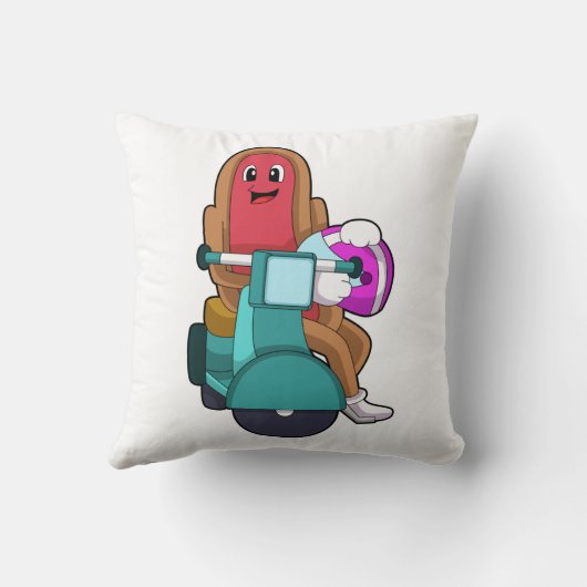 Scooterとのバイクもしくは自転車に乗る人としてのホットドッグ.PNG クッション (裏面)