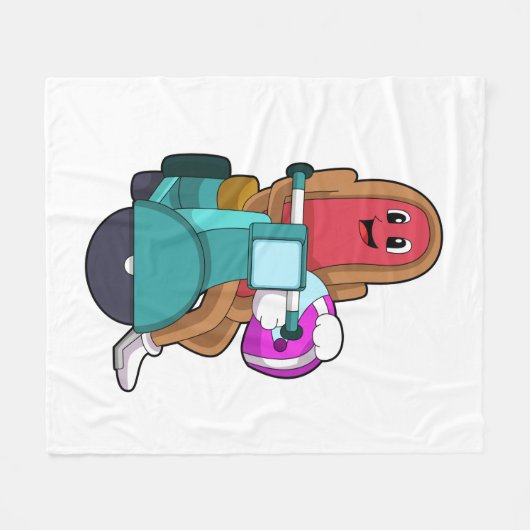 Scooterとのバイクもしくは自転車に乗る人としてのホットドッグ.PNG フリースブランケット (正面(横))