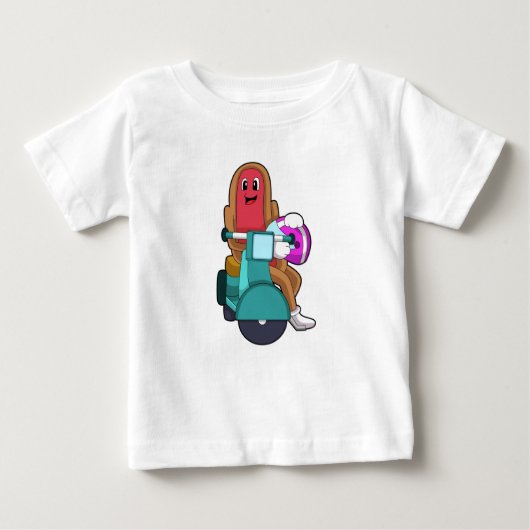 Scooterとのバイクもしくは自転車に乗る人としてのホットドッグ.PNG ベビーTシャツ (正面)