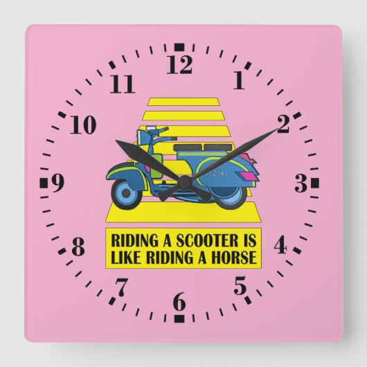 Scooter スクエア壁時計 (正面)