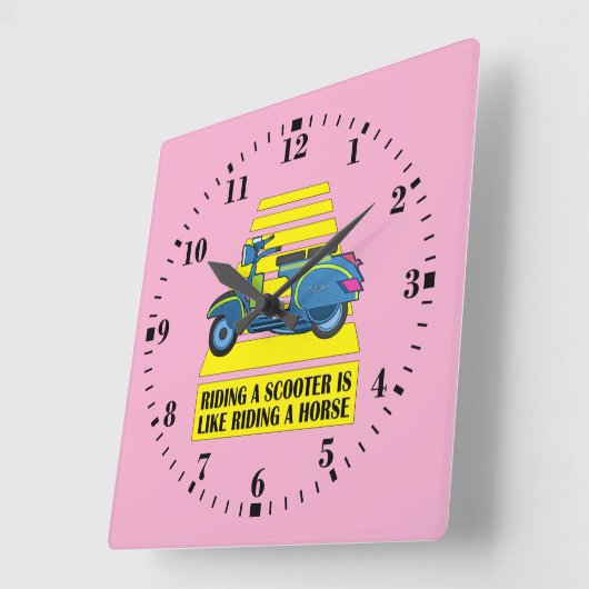 Scooter スクエア壁時計 (傾斜)