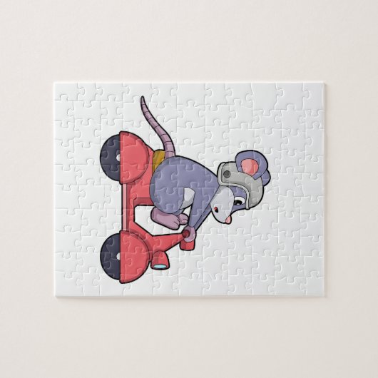 Scooter.PNGでバイクもしくは自転車に乗る人としてマウス ジグソーパズル (横)