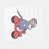 Scooter.PNGでバイクもしくは自転車に乗る人としてマウス フリースブランケット (正面(横))