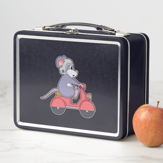 Scooter.PNGでバイクもしくは自転車に乗る人としてマウス メタルランチボックス (インサイチュ)