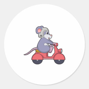 Scooter.PNGでバイクもしくは自転車に乗る人としてマウス ラウンドシール