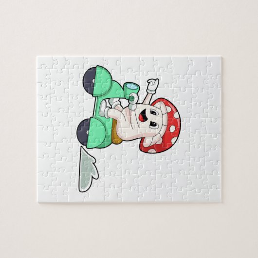 Scooter.PNGとのバイクもしくは自転車に乗る人としてのキノコ ジグソーパズル (横)