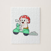 Scooter.PNGとのバイクもしくは自転車に乗る人としてのキノコ ジグソーパズル (縦)