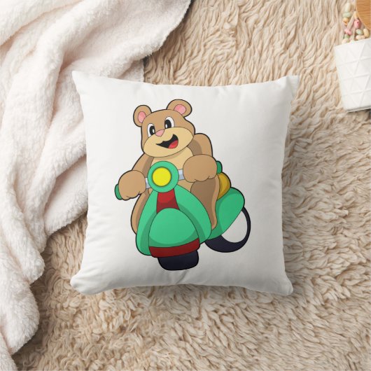 Scooter.PNGとのバイクもしくは自転車に乗る人としてベア クッション (ブランケット)