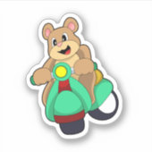 Scooter.PNGとのバイクもしくは自転車に乗る人としてベア シール (正面)