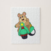 Scooter.PNGとのバイクもしくは自転車に乗る人としてベア ジグソーパズル (縦)