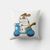 Scooter.PNGバイクもしくは自転車に乗る人としての犬 クッション (裏面)