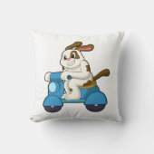 Scooter.PNGバイクもしくは自転車に乗る人としての犬 クッション (正面)