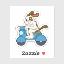Scooter.PNGバイクもしくは自転車に乗る人としての犬 シール