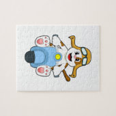 Scooter.PNGバイクもしくは自転車に乗る人としての犬 ジグソーパズル (横)