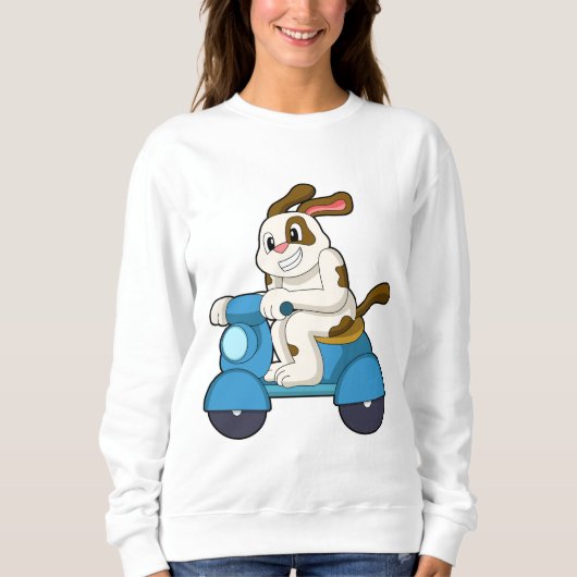 Scooter.PNGバイクもしくは自転車に乗る人としての犬 スウェットシャツ (正面)