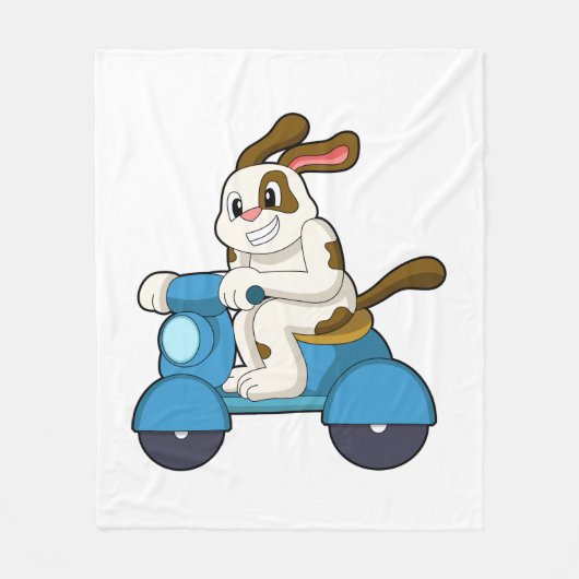 Scooter.PNGバイクもしくは自転車に乗る人としての犬 フリースブランケット (正面)