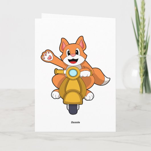 Scooter.PNGバイクもしくは自転車に乗る人としての猫 カード (裏面)