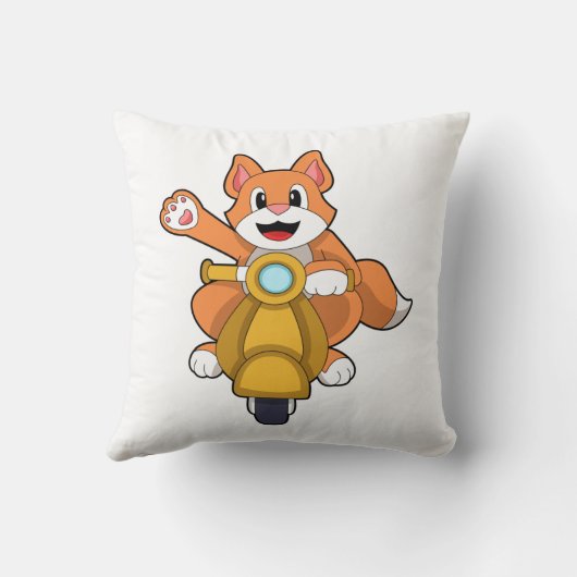 Scooter.PNGバイクもしくは自転車に乗る人としての猫 クッション (裏面)