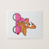 Scooter.PNGバイクもしくは自転車に乗る人としての猫 ジグソーパズル (横)