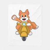 Scooter.PNGバイクもしくは自転車に乗る人としての猫 フリースブランケット (正面)