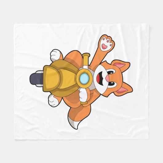 Scooter.PNGバイクもしくは自転車に乗る人としての猫 フリースブランケット (正面(横))