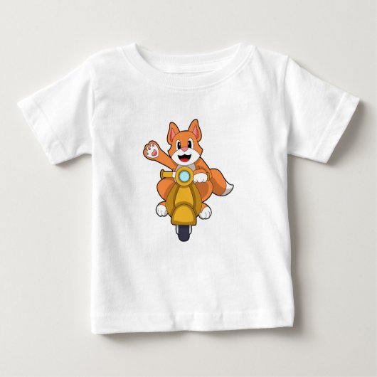 Scooter.PNGバイクもしくは自転車に乗る人としての猫 ベビーTシャツ (正面)