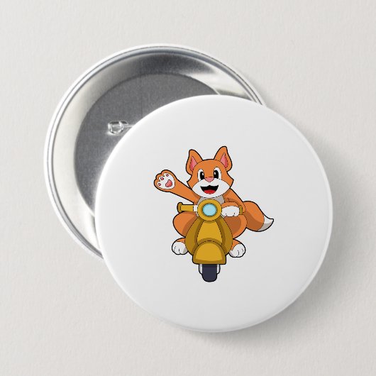 Scooter.PNGバイクもしくは自転車に乗る人としての猫 缶バッジ (正面&裏面)