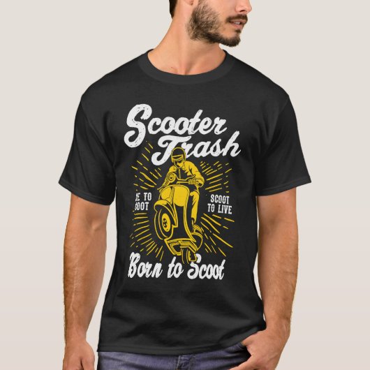 Scooter Trash Retro Distressed Style Scooter Humor Tシャツ (正面)
