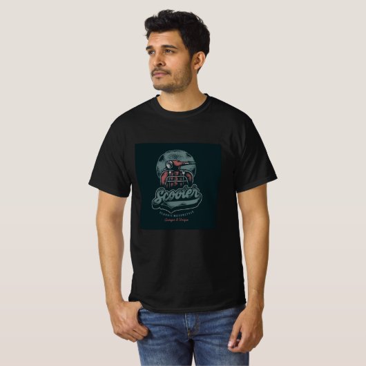 scooter, vespa, vintage, retro, cool, tシャツ (正面フル)
