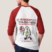 ScooterGuy 3/4本の袖T Tシャツ (裏面)