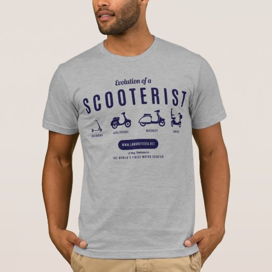 Scooteristの進化-海軍プリント Tシャツ (正面)