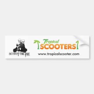 ScootOrDie、logo_02、www.tropicalscooter.com バンパーステッカー