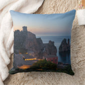 Scopello、シシリーのFaraglioniそしてTonnara クッション (ブランケット)