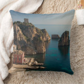 Scopello、シシリーのFaraglioniそしてTonnara クッション (ブランケット)