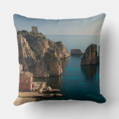 Scopello、シシリーのFaraglioniそしてTonnara クッション (裏面)