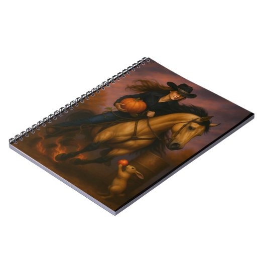 Scorching Fast Barrel Racing Team In Fall  ノートブック (左側)